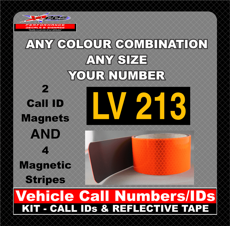 Hi Vis Light Vehicle Call Number/ID Class 1 (Set of Magnetic IDs & Reflective Stripes) - Image 37