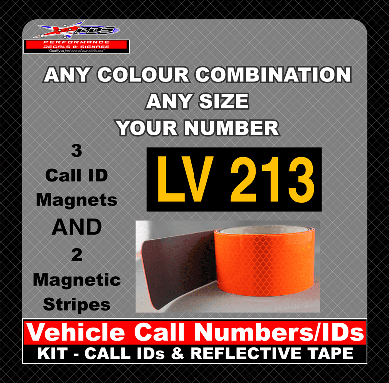 Hi Vis Light Vehicle Call Number/ID Class 1 (Set of Magnetic IDs & Reflective Stripes) - Image 36