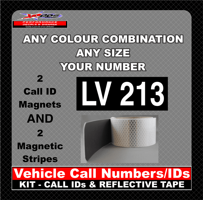 Hi Vis Light Vehicle Call Number/ID Class 1 (Set of Magnetic IDs & Reflective Stripes) - Image 30