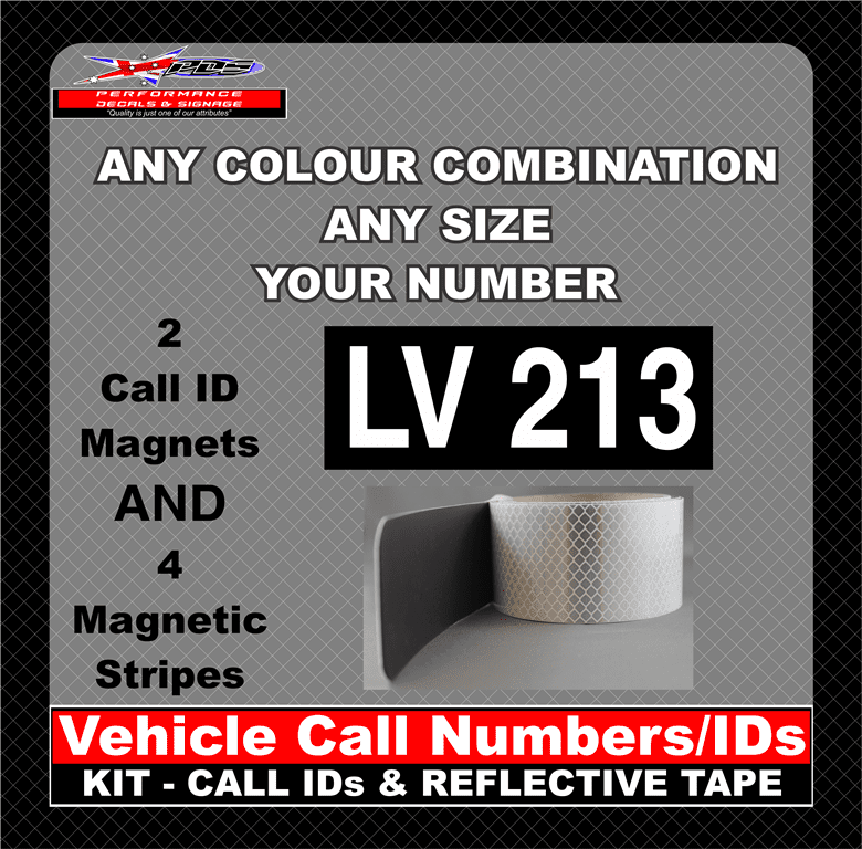 Hi Vis Light Vehicle Call Number/ID Class 1 (Set of Magnetic IDs & Reflective Stripes) - Image 29