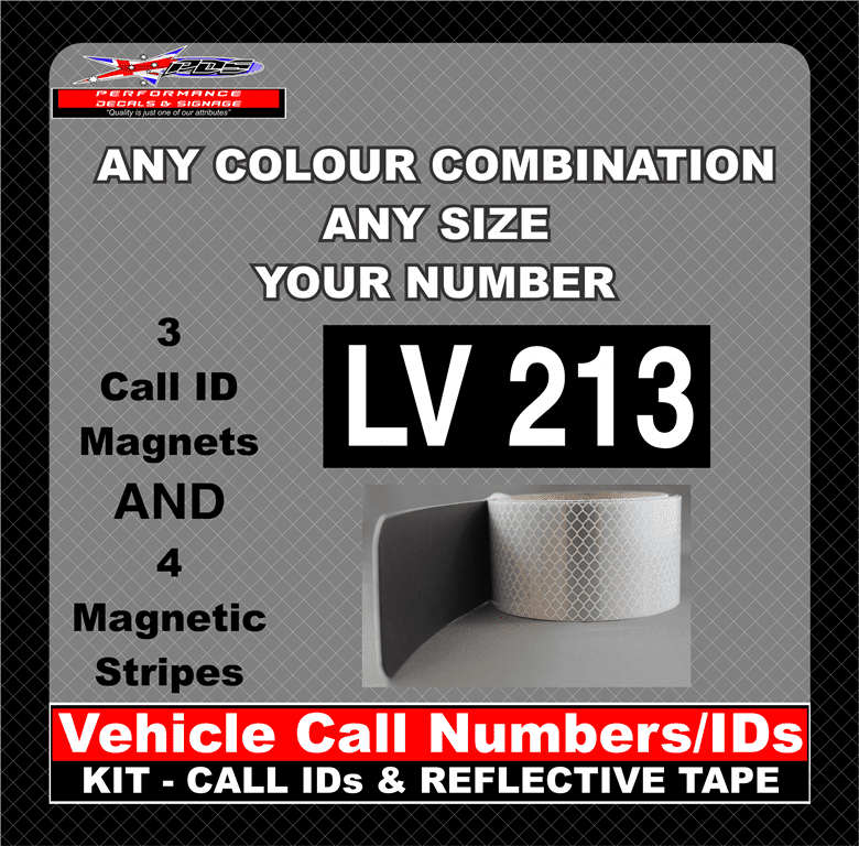 Hi Vis Light Vehicle Call Number/ID Class 1 (Set of Magnetic IDs & Reflective Stripes) - Image 27