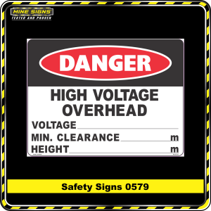 Danger High Voltage Overhead (Safety Sign 0579)