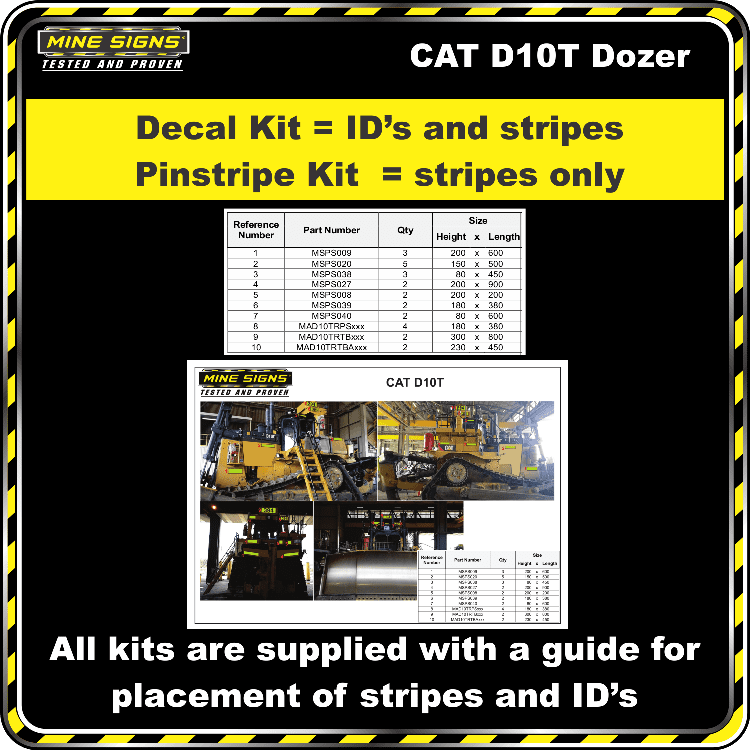 Mine Signs Spec Kit - Cat D10T - Image 2