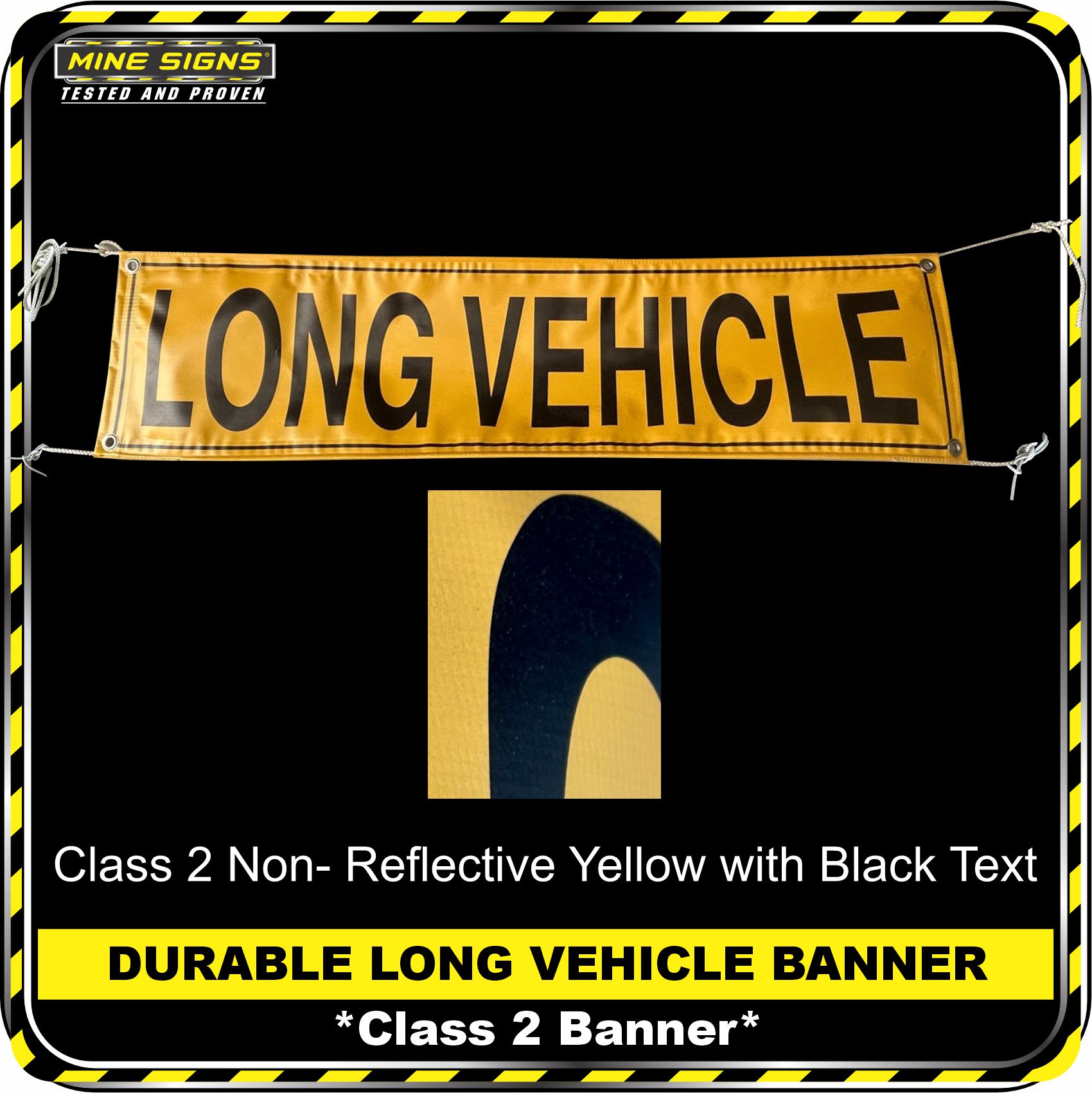 DURABLE LONG VEHICLE/ROAD TRAIN BANNER With 4 Eyelets & Rope - MS - Image 3