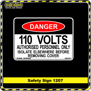 110 Volts Isolate elsewhere before removing cover (Info Label 1207)