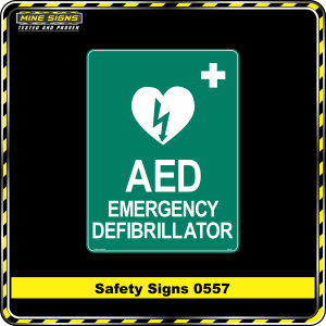 AED Emergency Defibrillator (Safety Sign 0557)