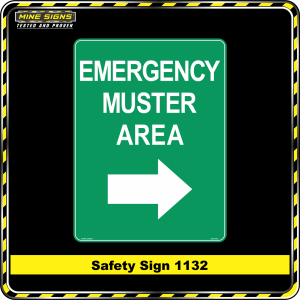 Emergency Muster Area (Arrow Right) (Safety Sign 1132)