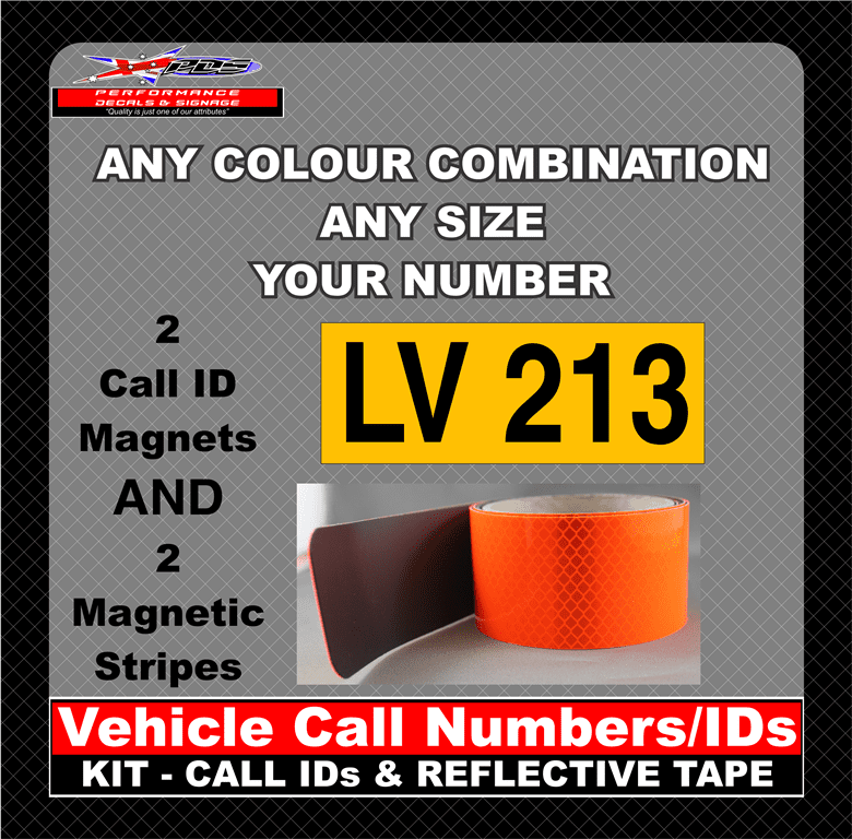 Hi Vis Light Vehicle Call Number/ID Class 1 (Set of Magnetic IDs & Reflective Stripes) - Image 26
