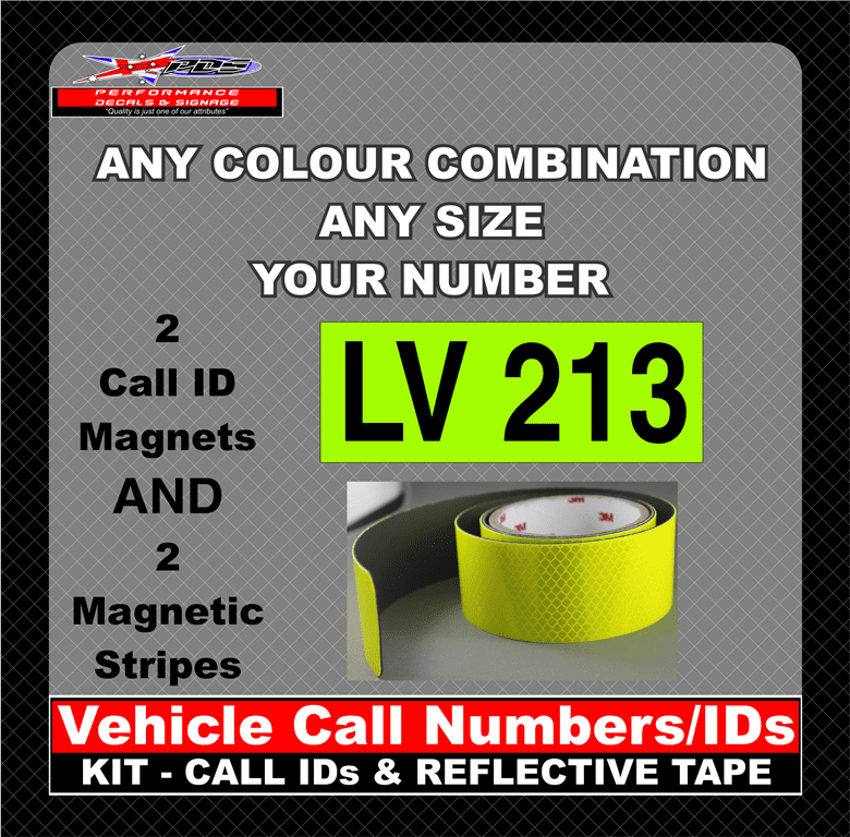 Hi Vis Light Vehicle Call Number/ID Class 1 (Set of Magnetic IDs & Reflective Stripes) - Image 19