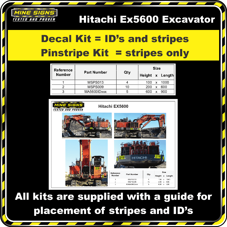 Mine Signs Spec Kit - Hitachi EX5600 - Image 2