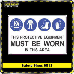 PPE Must Be Worn In This Area (Safety Sign 0513)