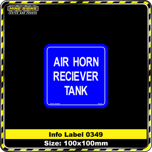Air Horn Receiver Tank (Info Label 0349)