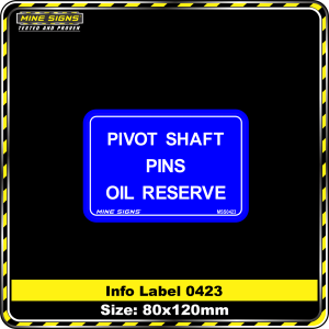 Pivot Shaft Pins Oil Reserve (Info Label 0423)