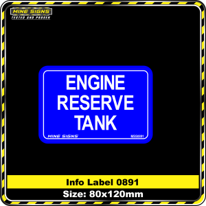 Engine Reserve Tank (Info Label 0891)