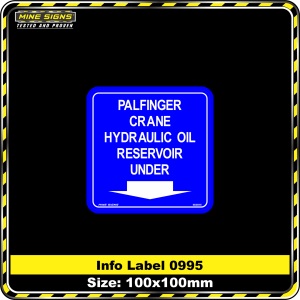 Palfinger Crane Hydaulic Oil Reservoir Under (Info Label 0995)