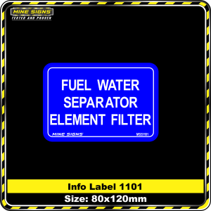 Fuel Water Separator Element Filter (Info Label 1101)