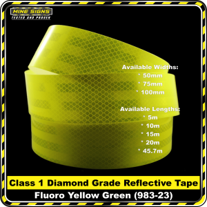 3M Fluoro Yellow Green (983-23) Diamond Grade Class 1 Reflective Tape