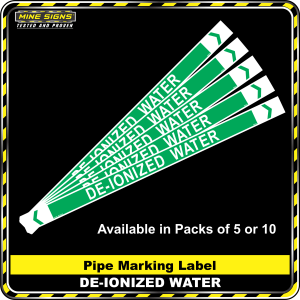Pipe Marking Label - De-ionized Water