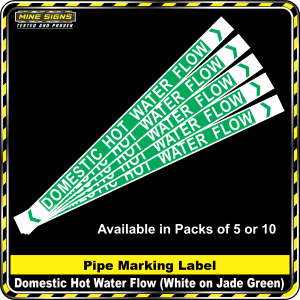 Pipe Marking Label - Domestic Hot Water Flow