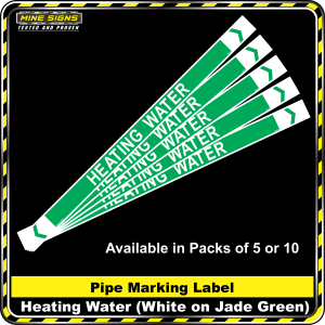 Pipe Marking Label - Heating Water