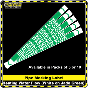 Pipe Marking Label - Heating Water Flow