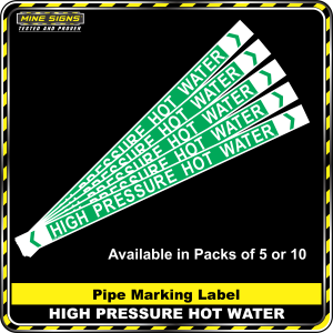 Pipe Marking Label - High Pressure Hot Water