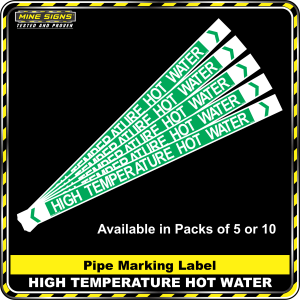 Pipe Marking Label - High Temperature Hot Water