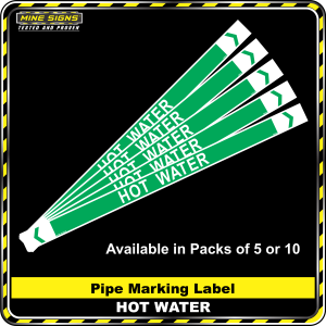 Pipe Marking Label - Hot Water