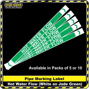 Pipe Marking Label - Hot Water Flow