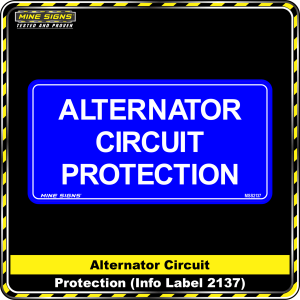 Alternator Circuit Protection (Info Label 2137) 100 x 200 mm