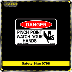 DANGER Pinch point watch your hands (Info Label 0798)