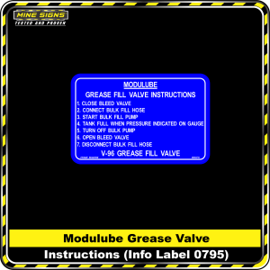 Modulube, Grease Fill Valve Instructions (Info Label 0795)