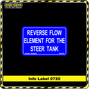 Reverse Flow Element for the steer Tank (Info Label 0720)