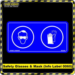 PPE IMAGES: Safety Glasses & Gloves (Info Label 0060) 100 x 200 mm