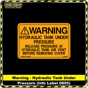 WARNING Hydraulic Tank Under Pressure (Info Label 0895)