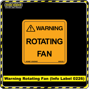 WARNING Rotating Fan (Info Label 0226) 120 x 120 mm