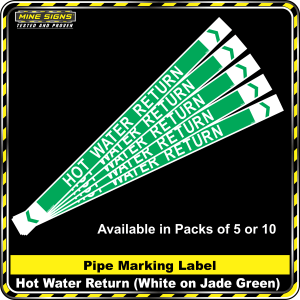 Pipe Marking Label - Hot Water Return