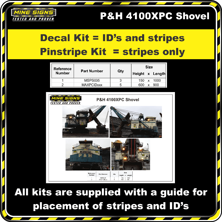 Mine Signs Spec Kit - P&H 4100XPC Shovel - Image 2