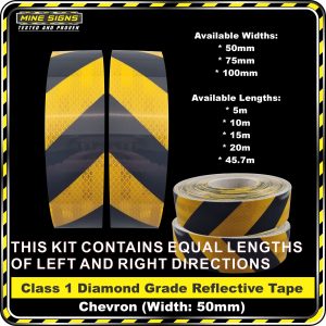3M Black/Yellow Class 1 Chevron Reflective Tape - KIT