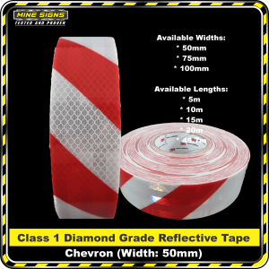 3M Red/White Class 1 Chevron Reflective Tape - Left