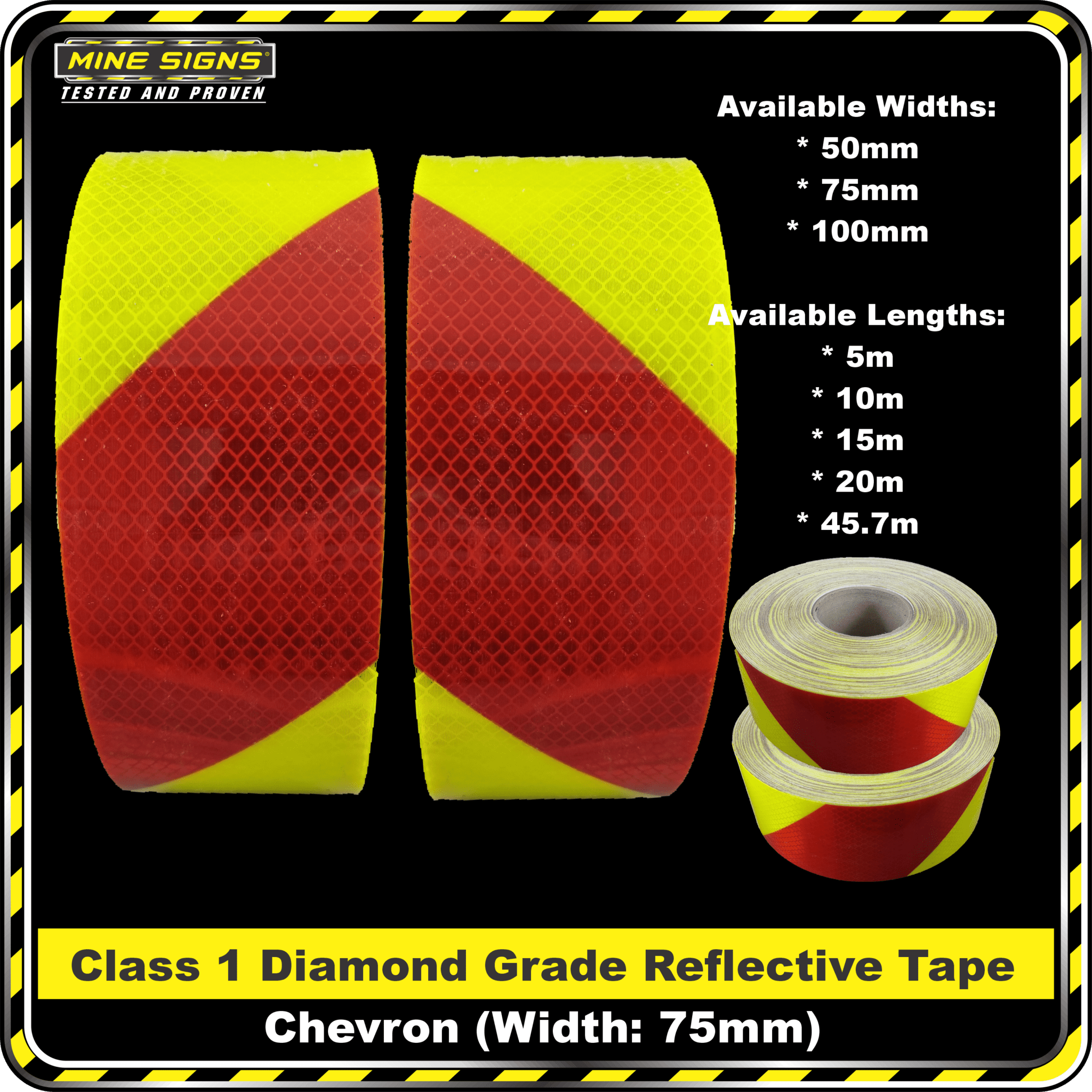 3M Yellow/Red Class 1 Chevron Reflective Tape - KIT - Image 3