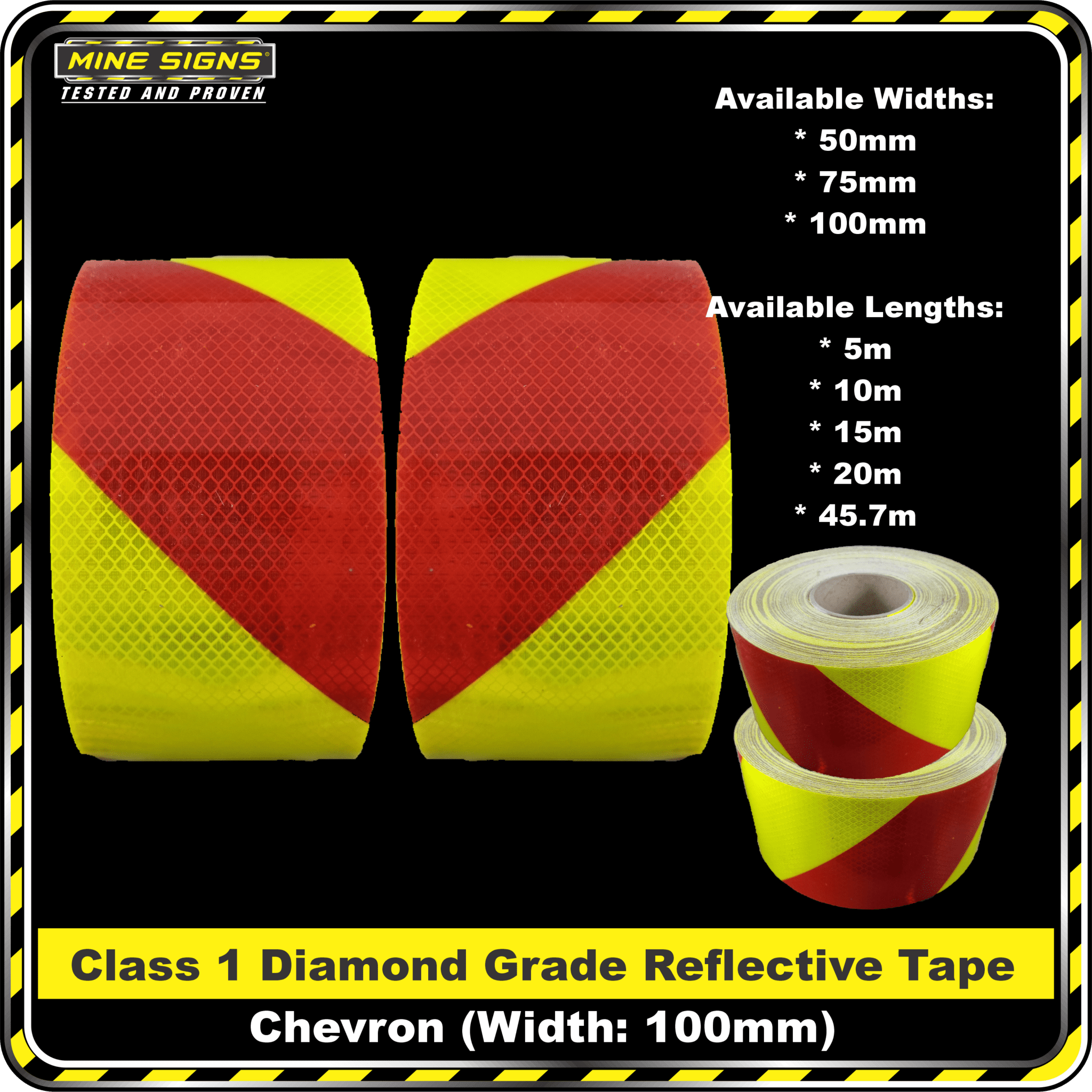 3M Yellow/Red Class 1 Chevron Reflective Tape - KIT - Image 2