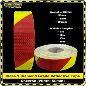 3M Yellow/Red Class 1 Chevron Reflective Tape - Right