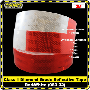 3M Red/White (983-32) Diamond Grade Class 1 Reflective Tape