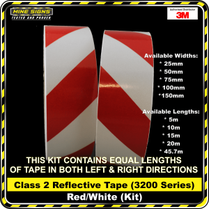 3M Red/White Class 2 (3200 Series) Reflective Tape - KIT