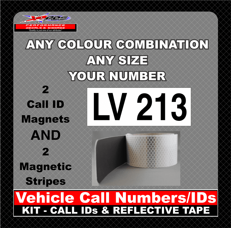 Hi Vis Light Vehicle Call Number/ID Class 1 (Set of Magnetic IDs & Reflective Stripes) - Image 18