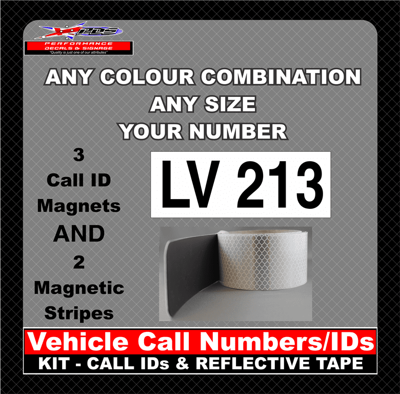 Hi Vis Light Vehicle Call Number/ID Class 1 (Set of Magnetic IDs & Reflective Stripes) - Image 16