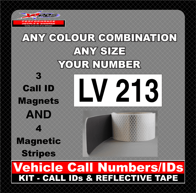 Hi Vis Light Vehicle Call Number/ID Class 1 (Set of Magnetic IDs & Reflective Stripes) - Image 15