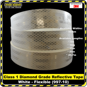 3M White (997-10) Diamond Grade Class 1 Flexible Reflective Tape