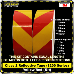 3M Yellow/Red Class 2 (3200 Series) Reflective Tape - KIT